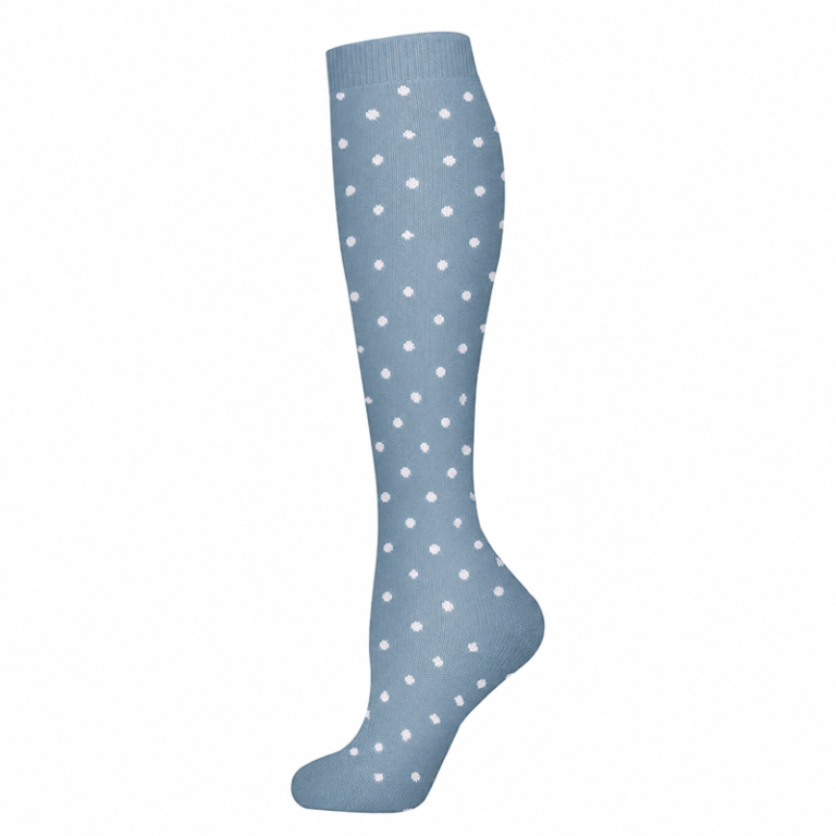 Chaussettes de Contention Pois Bleu 15-20 mmHg Unisexe